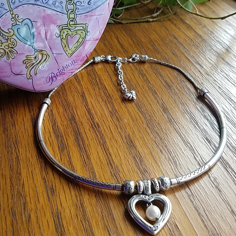 Brighton ESSEX Heart Pearl Choker Necklace